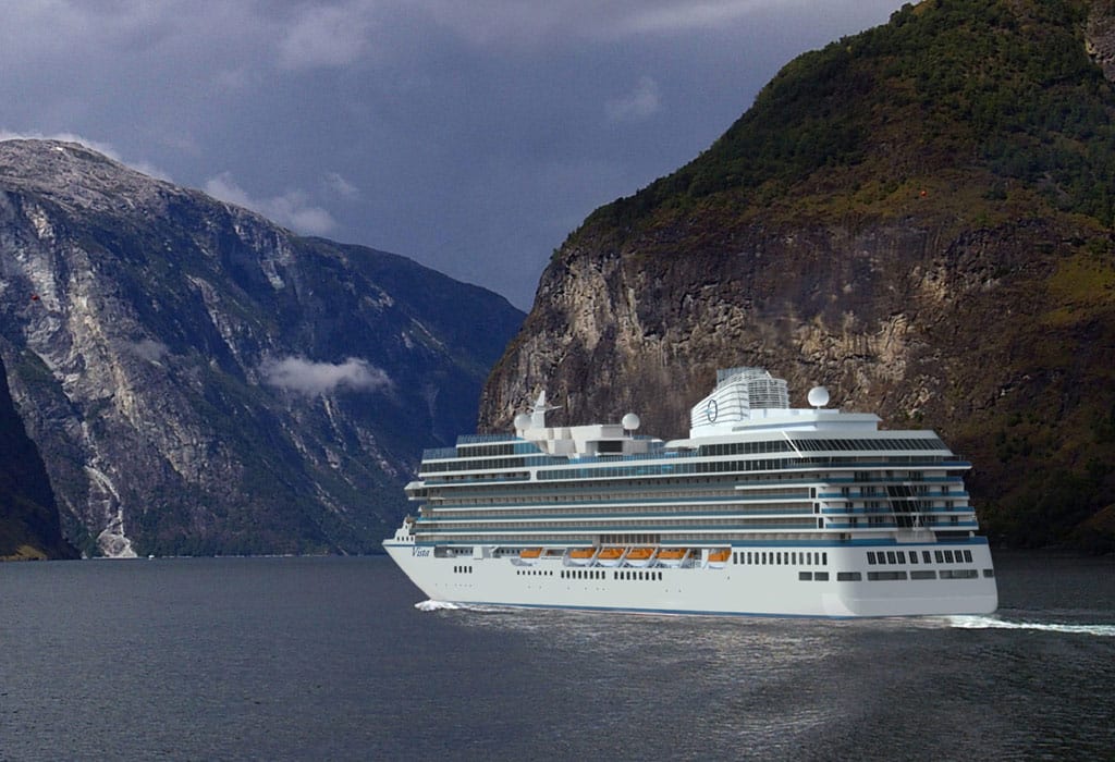 Die Vista befindet sich derzeit im Bau in der italienischen Werft Fincantieri S.p.A. und wird Anfang 2023 auf Premierenreise gehen. Mit einer Größe von circa 67.000 Bruttoregistertonnen bietet das Schiff Platz für 1.200 Gäste sowie 800 Offiziere und Crewmitglieder. Foto: © Oceania Cruises