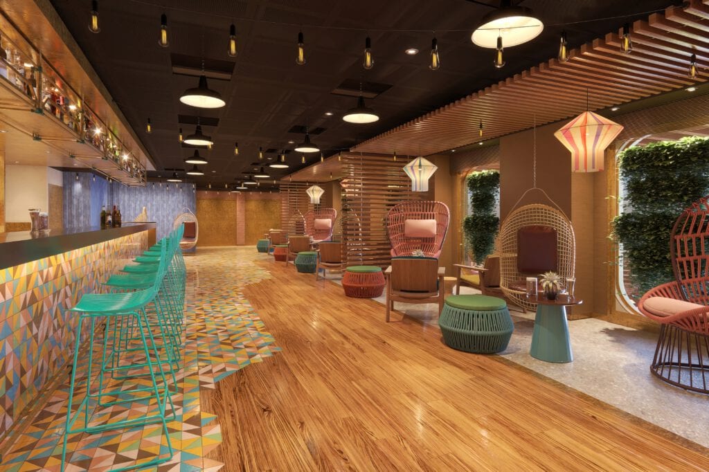 The Local Bar & Grill bekommt einen Beach-Club-Style. Grafik: Norwegian Cruise Line