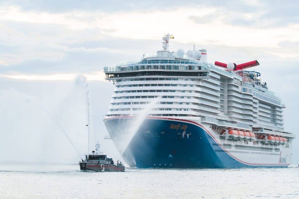 Die Mardi Gras bei ihrer Ankunft in Port Canaveral. Foto: Carnival Cruise Line