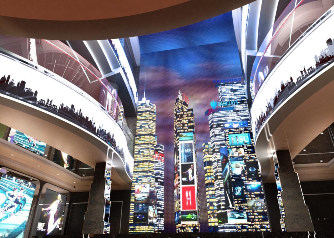 MSC Seashore, am Times Square erhebt sich die ikonische Skyline New Yorks. Foto: © MSC Cruises