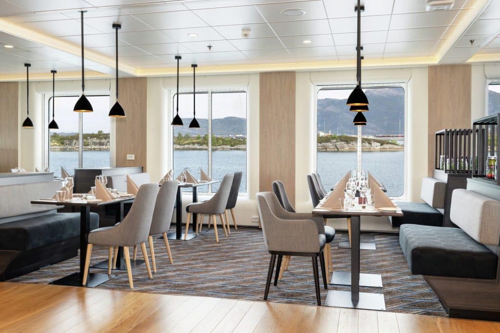Das Restaurant "Aune" an Bord der Otto Sverdrup. Foto: Espen Mills, Hurtigruten