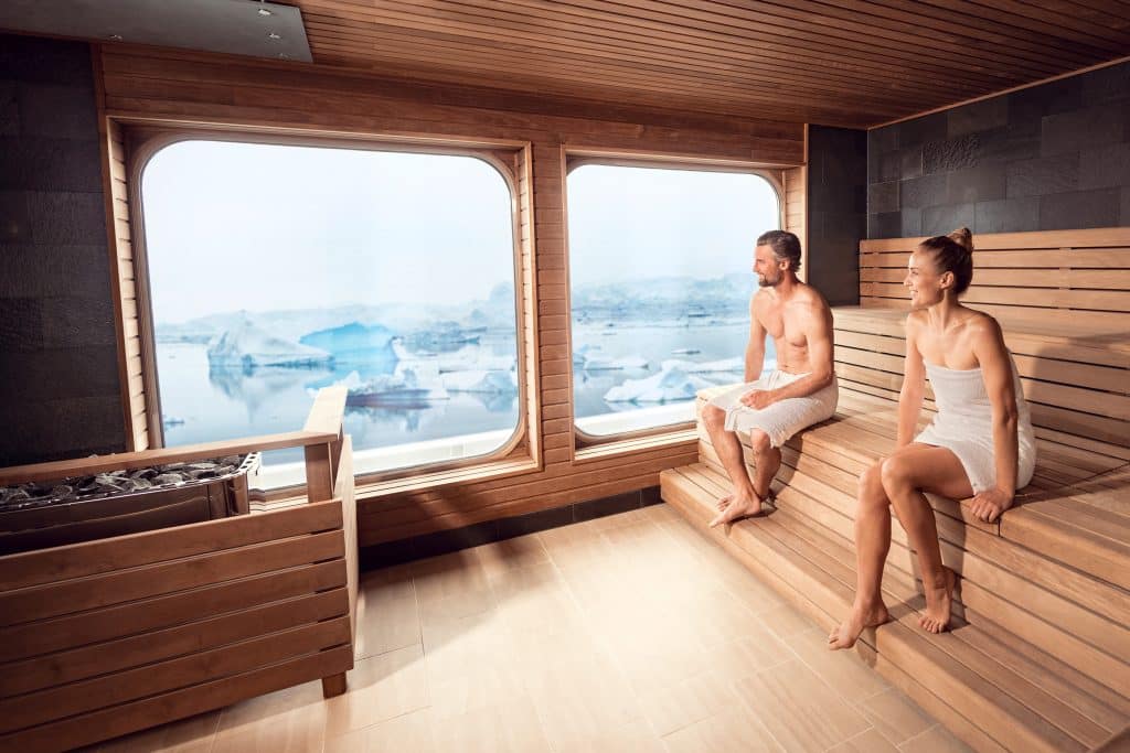 Sauna an Bord der HANSEATIC-Schiffe.  Foto: © Hapag-Lloyd Cruises