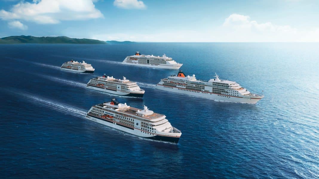 Die Hapag-Lloyd Cruises Flotte mit den beiden Luxusschiffen EUROPA und EUROPA 2 sowie den drei Expeditionsneubauten HANSEATIC nature, HANSEATIC inspiration und HANSEATIC spirit, Foto: © Hapag-Lloyd Cruises