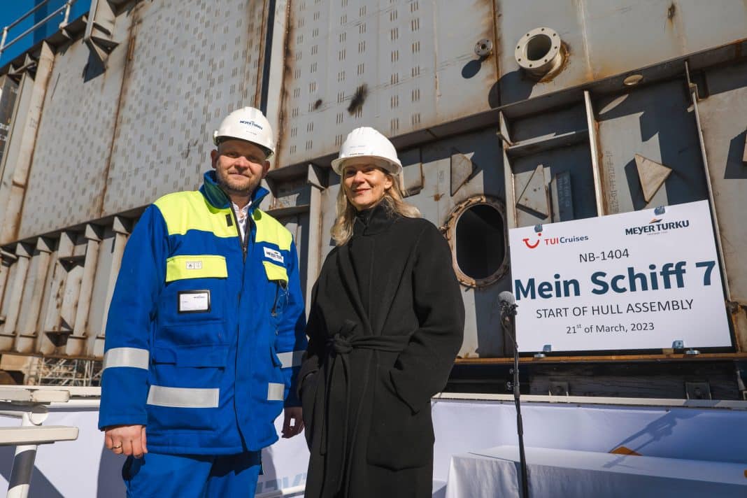 Wybcke Meier mit Meyerwerft CEO Tim Meyer. Foto: © TUI Cruises