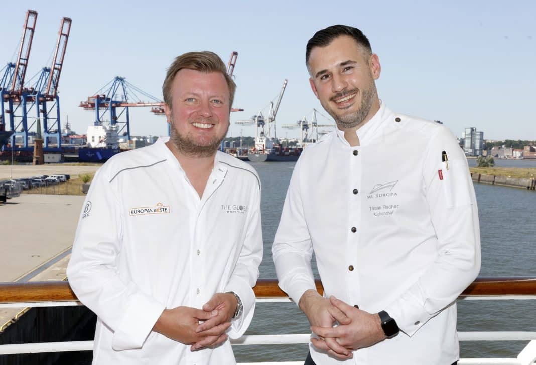 Kevin Fehling und Tillman Fischer auf MS EUROPA, Foto: © Franziska Krug for Hapag-Lloyd Cruises