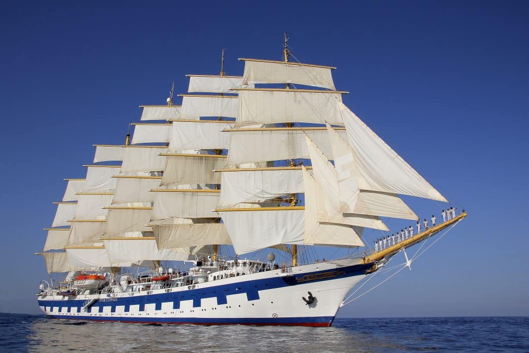 Die Royal Clipper von Star Clipperst steuert zum berühmten Formel-1 Rennen in Monte Carlo das Fürstentum an. Foto: Star Clippers