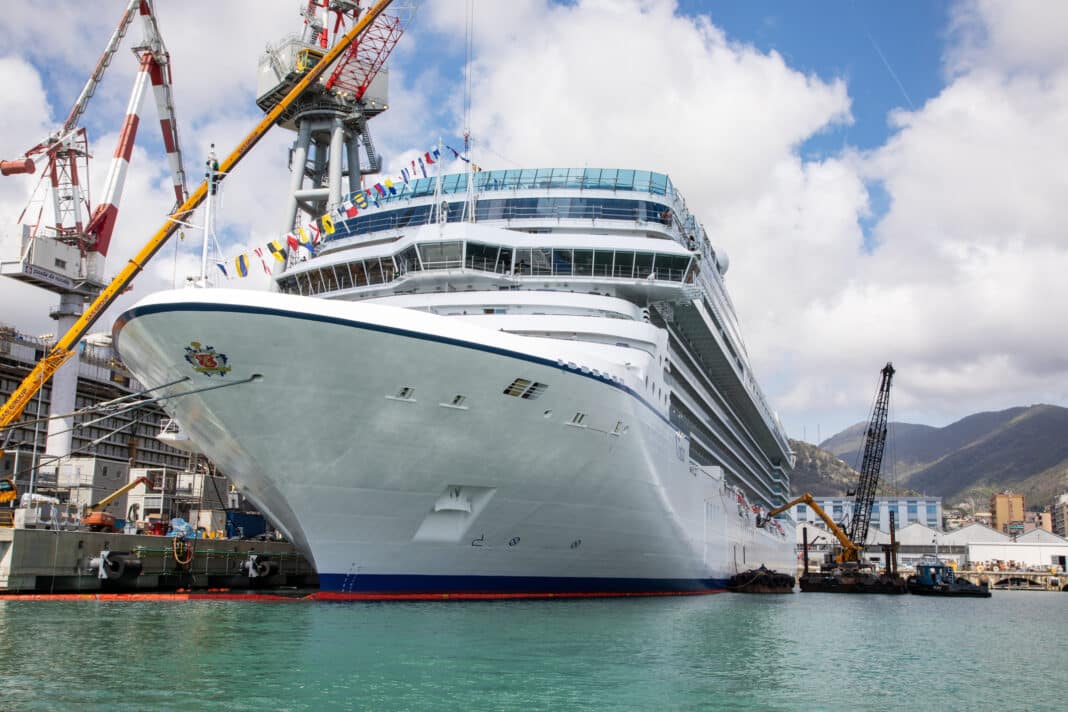 Vista am Tag der Übergabe an Oceania Cruises in der Fincantieri-Werft in Genua. Foto: © Oceania Cruises