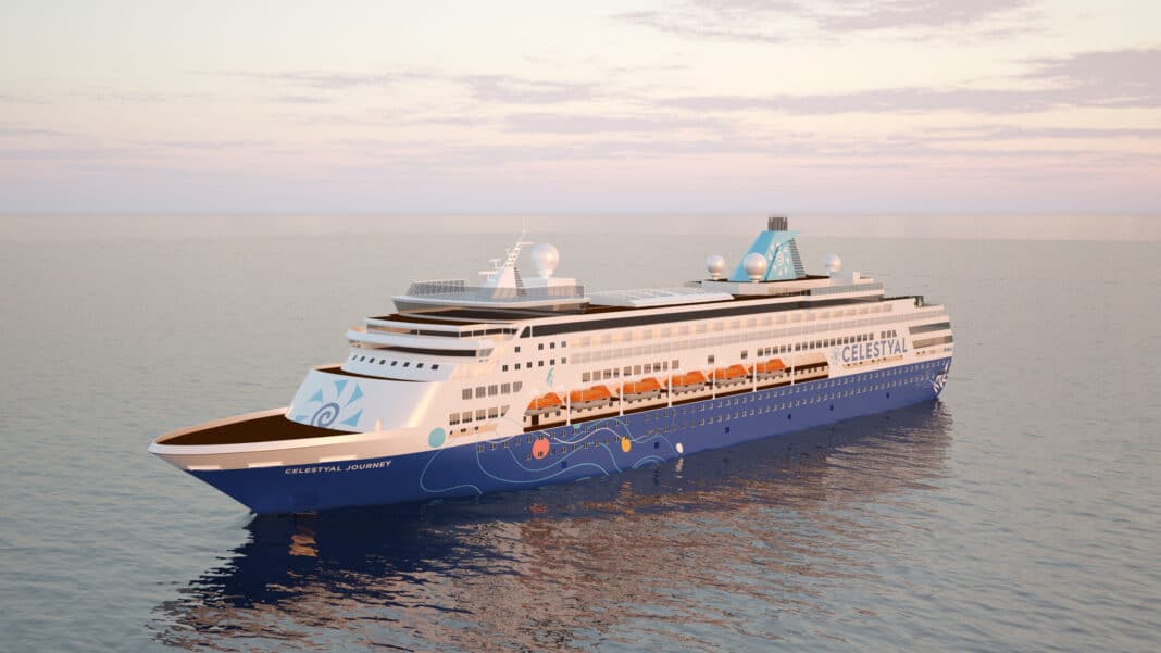 Die Celestyal Journey geht als Charter für Phoenix Reisen auf Weltreise und ersetzt auf dem ersten Reiseabschnitt die Amera. Grafik: Celestyal Cruises