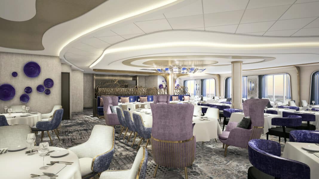 Das Cosmopolitan Restaurant beeindruckt mit neuem Design und einer großen Auswahl von 84 verschiedenen à la carte-Gerichten. Foto: © Celebrity Cruises