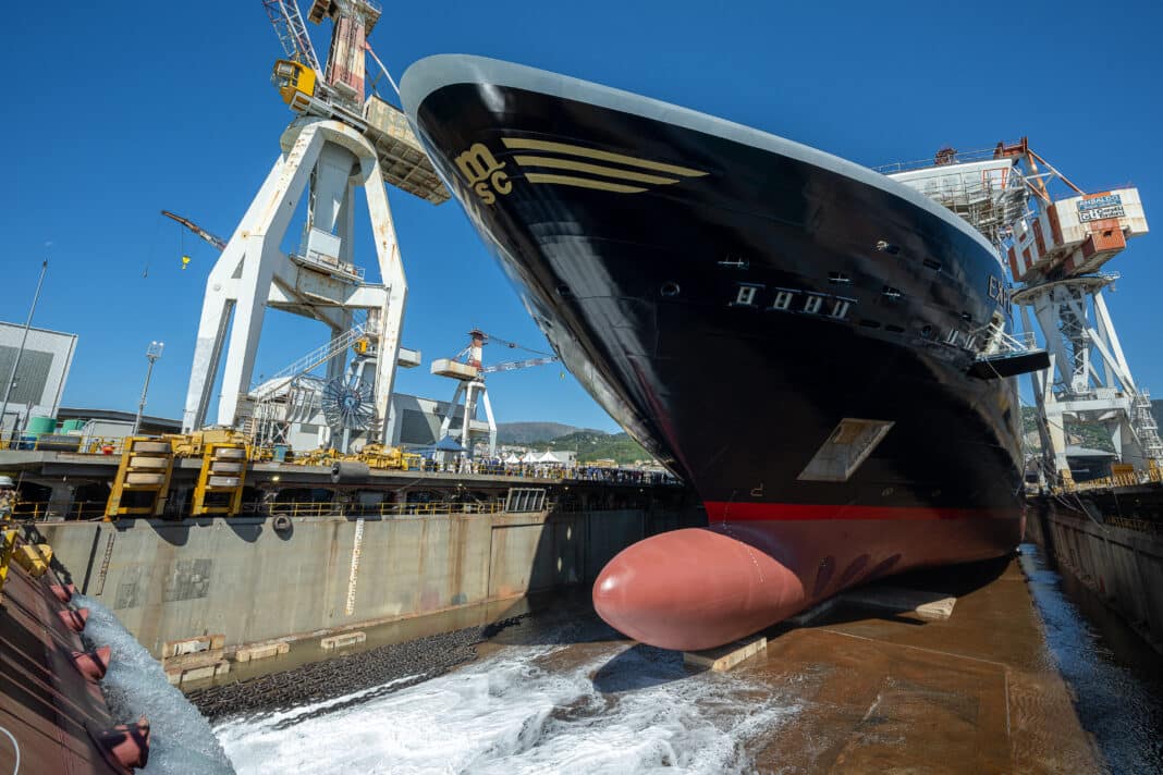 Aufschwimmen der Explora II am 6. September 2023 in der Fincantieri-Werft in Castellammare di Stabia, Neapel. Foto: © Explora Journeys