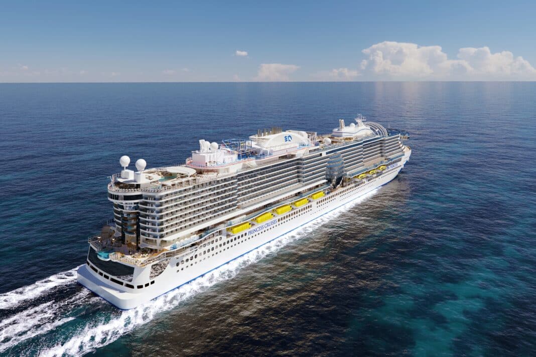 Die Sun Princess entsteht derzeit auf der Fincantieri-Werft in Italien und soll 4300 Passagieren Platz bieten. Grafik. Princess Cruises