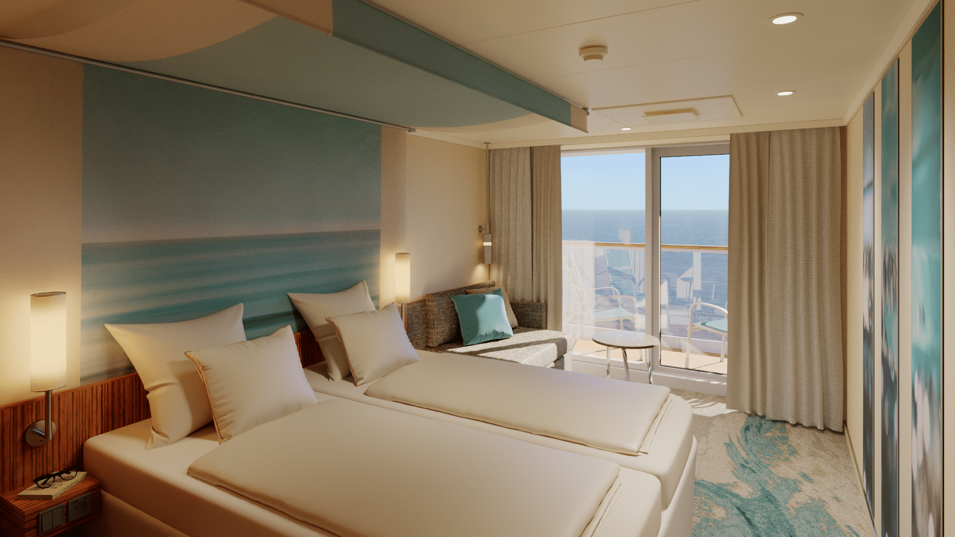 AIDAdiva, Balkonkabine, neuer Look (Rendering). Foto: © AIDA Cruises