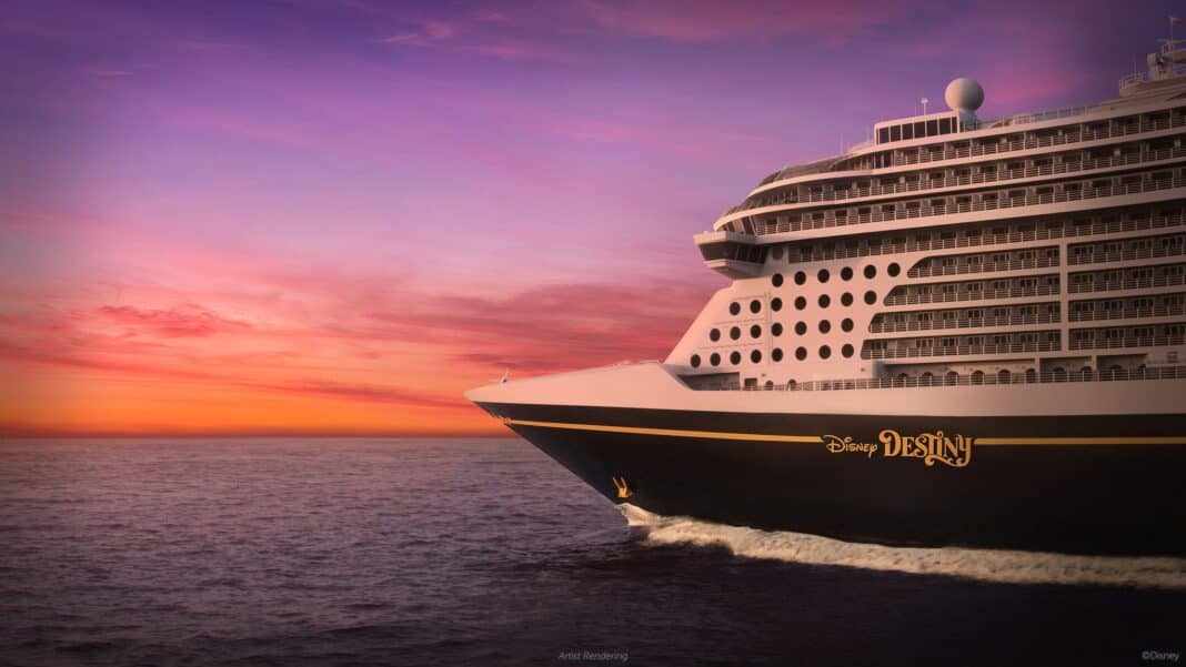 Die Disney Destiny sticht 2025 in See. Grafik: Disney Cruise Line