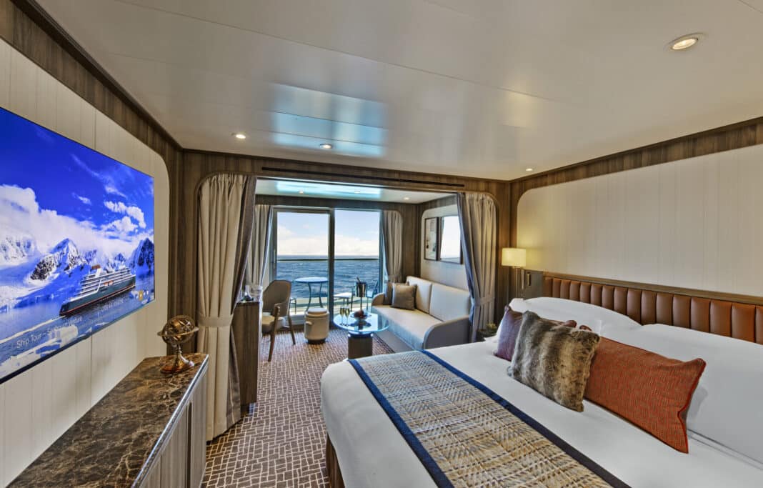 Blick in eine Veranda Suite der Seabourn Venture. Foto: Seabourn