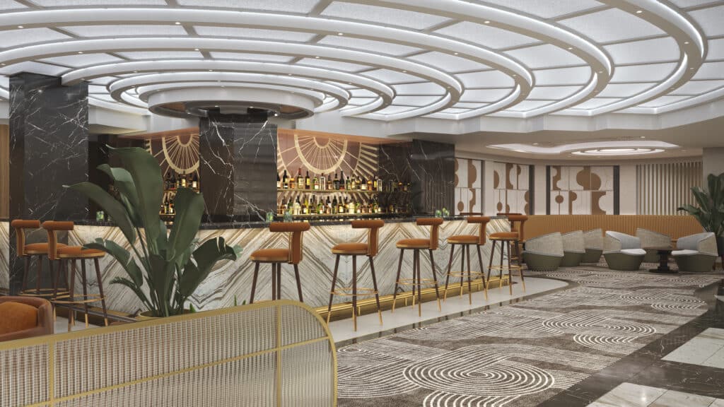 So wird die Metropolitan Bar auf der Norwegian Aqua aussehen. Grafik: Norwegian Cruise Line