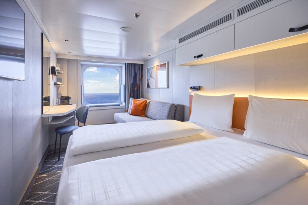 Außenkabine mit Meerblick. Foto: TUI Cruises