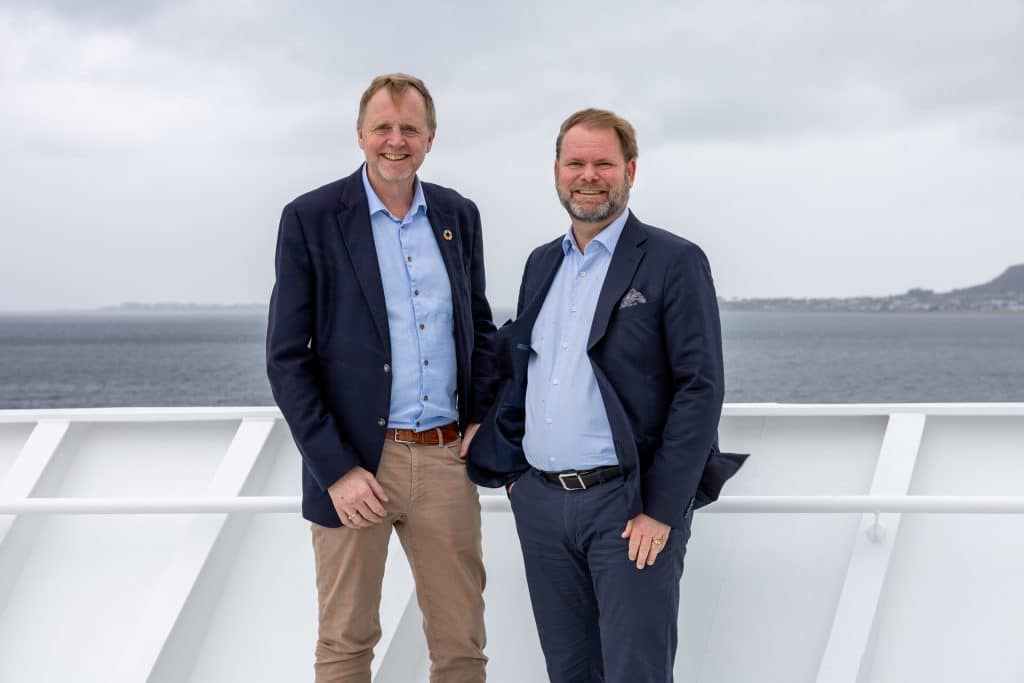 Bjørn Kjærand Haugland, CEO von Skift und Bent Martini, CEO von Havila Voyages. Foto: © Havila Voyages