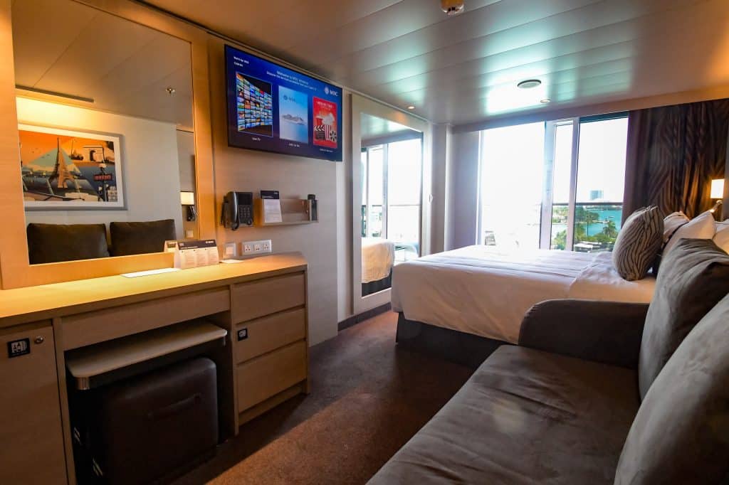 Balkonkabine an Bord der MSC World America, Foto: © Tobias Lange-Rüb / CRUCERO