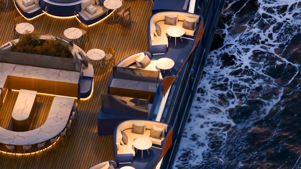 Erstmals auf Flussschiffen: In Dining-Pods über dem Wasser schweben. Foto: Celebrity River Cruises