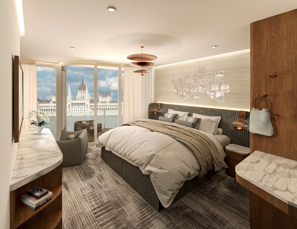 Vista Balkon Suite, Blick nach außen; Foto: © Celebrity River Cruises