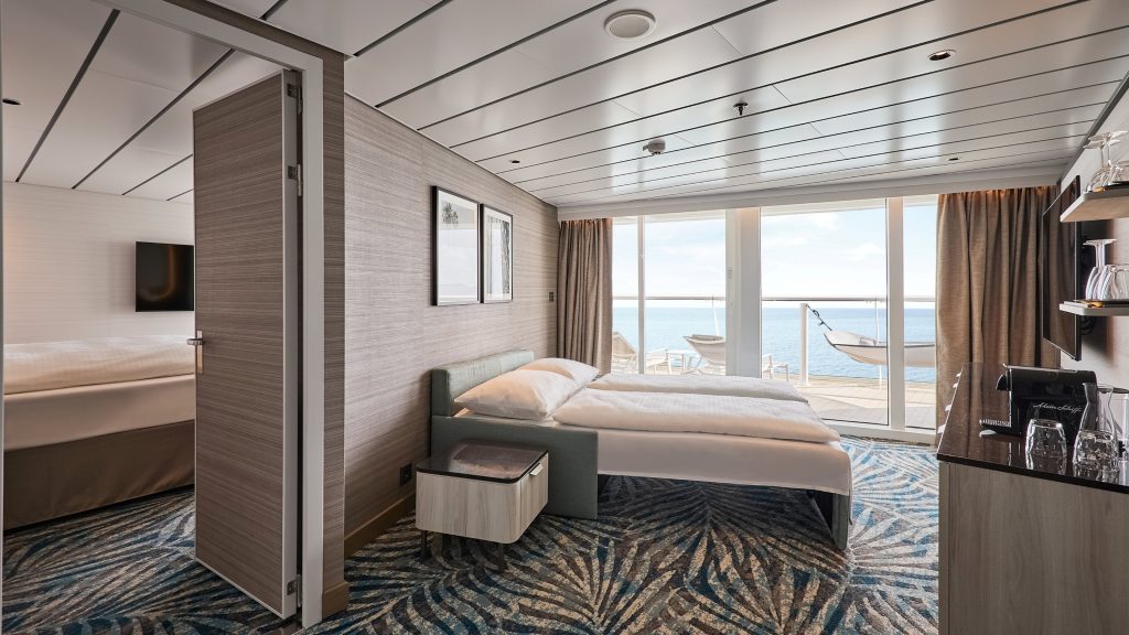 Blick in eine Fernweh-Suite. Foto: TUI Cruises