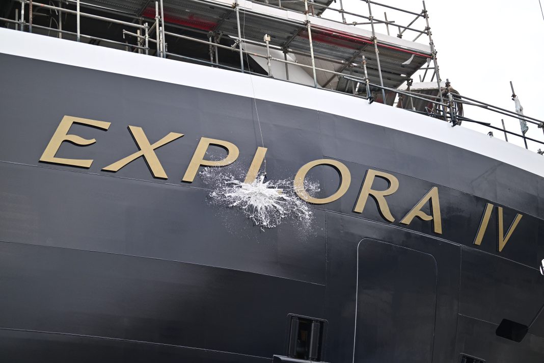 Explora Journeys treibt den Ausbau seiner Luxusflotte voran: In Genua feierten MSC und Fincantieri Stapellauf, Münzzeremonie und Baustart für drei neue Explora-Schiffe. Foto: © Fincantieri