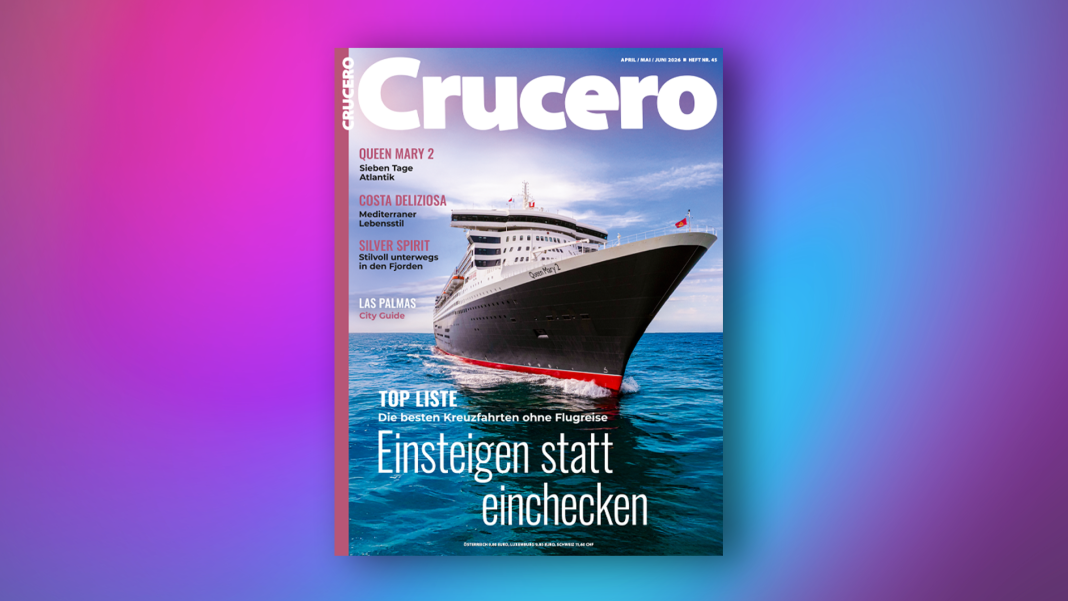 Die neue CRUCERO-Ausgabe ist da. Reportagen über Norwegen, die Queen Mary 2, die Celebrity Xcel und Kreuzfahrten ohne Flug. Jetzt im Handel oder im Abo. Foto ©: Cursus Media Verlags GmbH