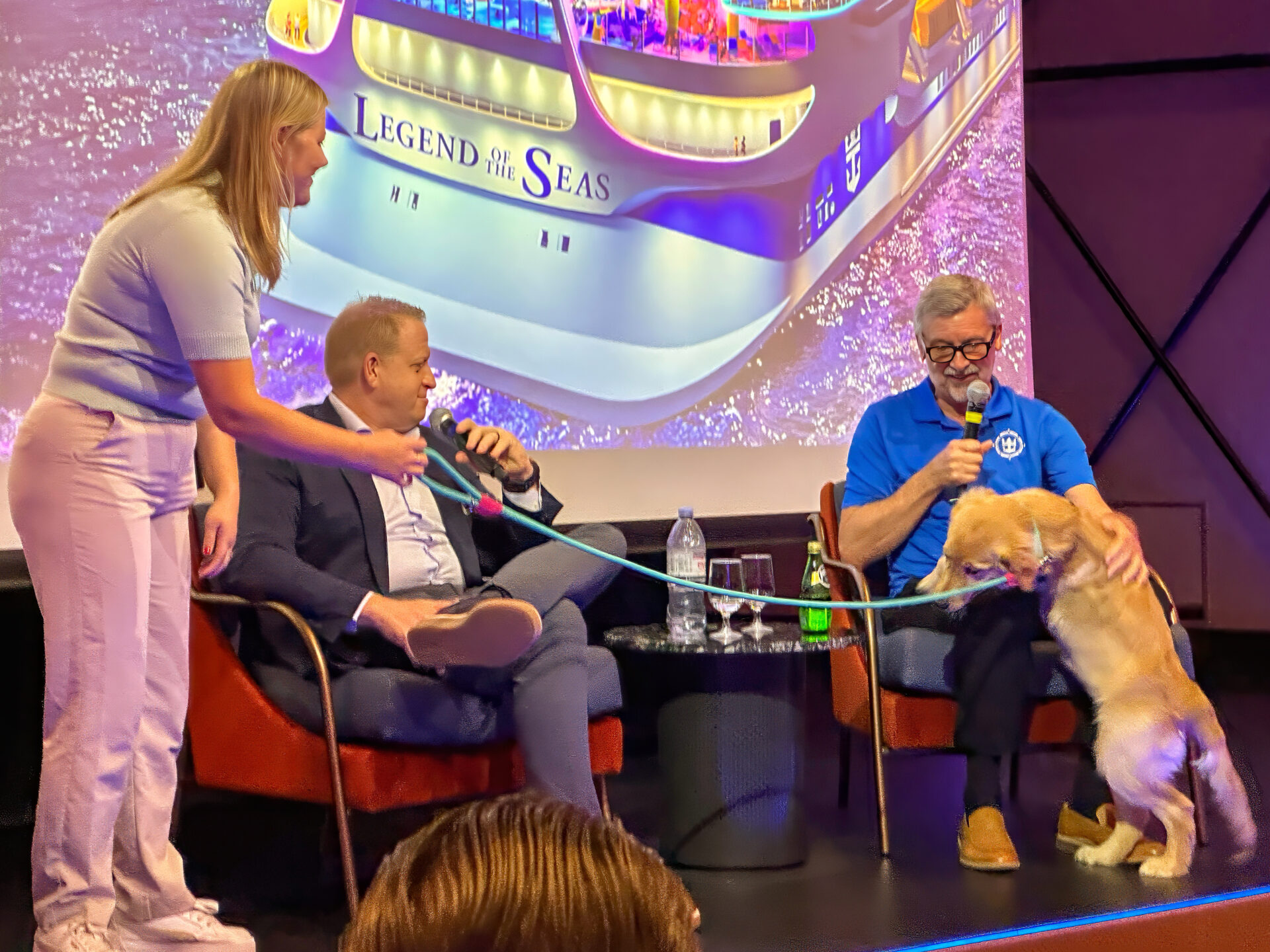 Skipper beim Press Briefing mit Jason Liberty, Chairman and Chief Executive Officer of Royal Caribbean Group und Michael Bayley, President and CEO of Royal Caribbean International
