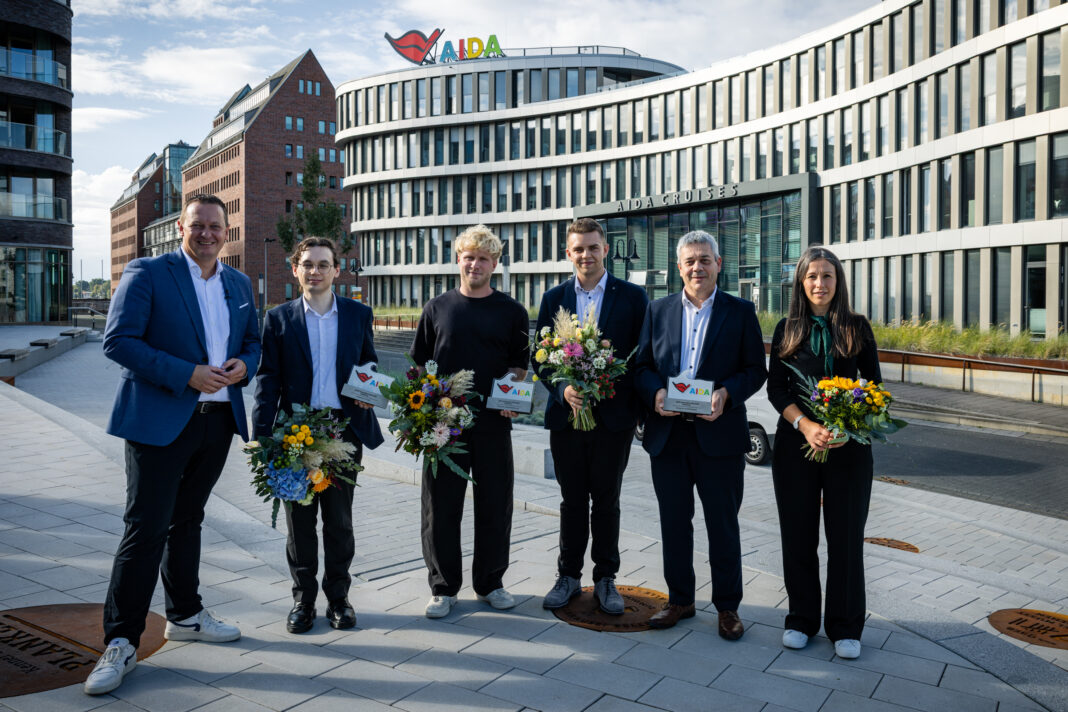 AIDA Innovation Hub Gewinner mit Felix Eichhorn (l) und Anisa Rizvanolli (r)