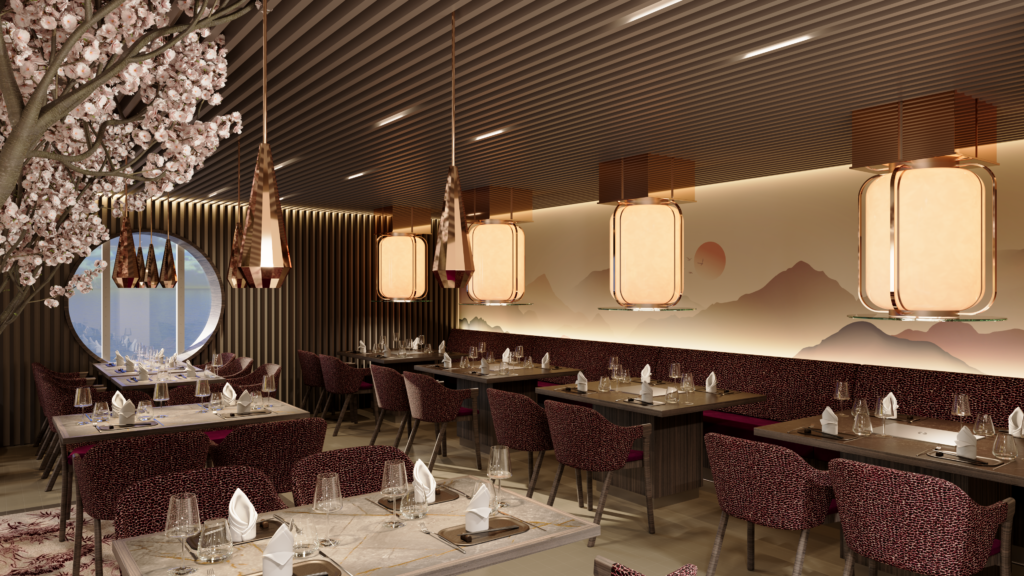 Visualisierung des East Fusion Restaurants auf AIDAperla